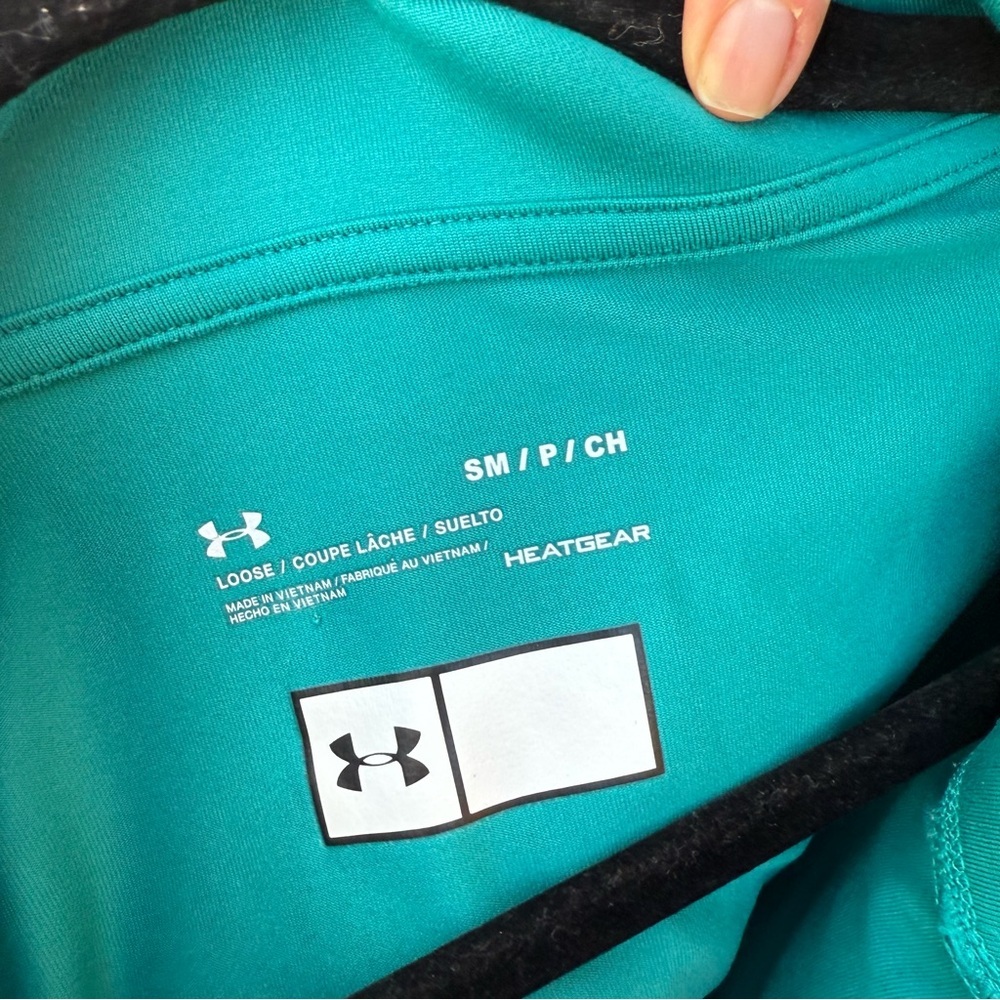 Under Armour Women's Teal Green Long Sleeve Pullover 1/4 Zip Loose Fit Small - Picture 5 of 7